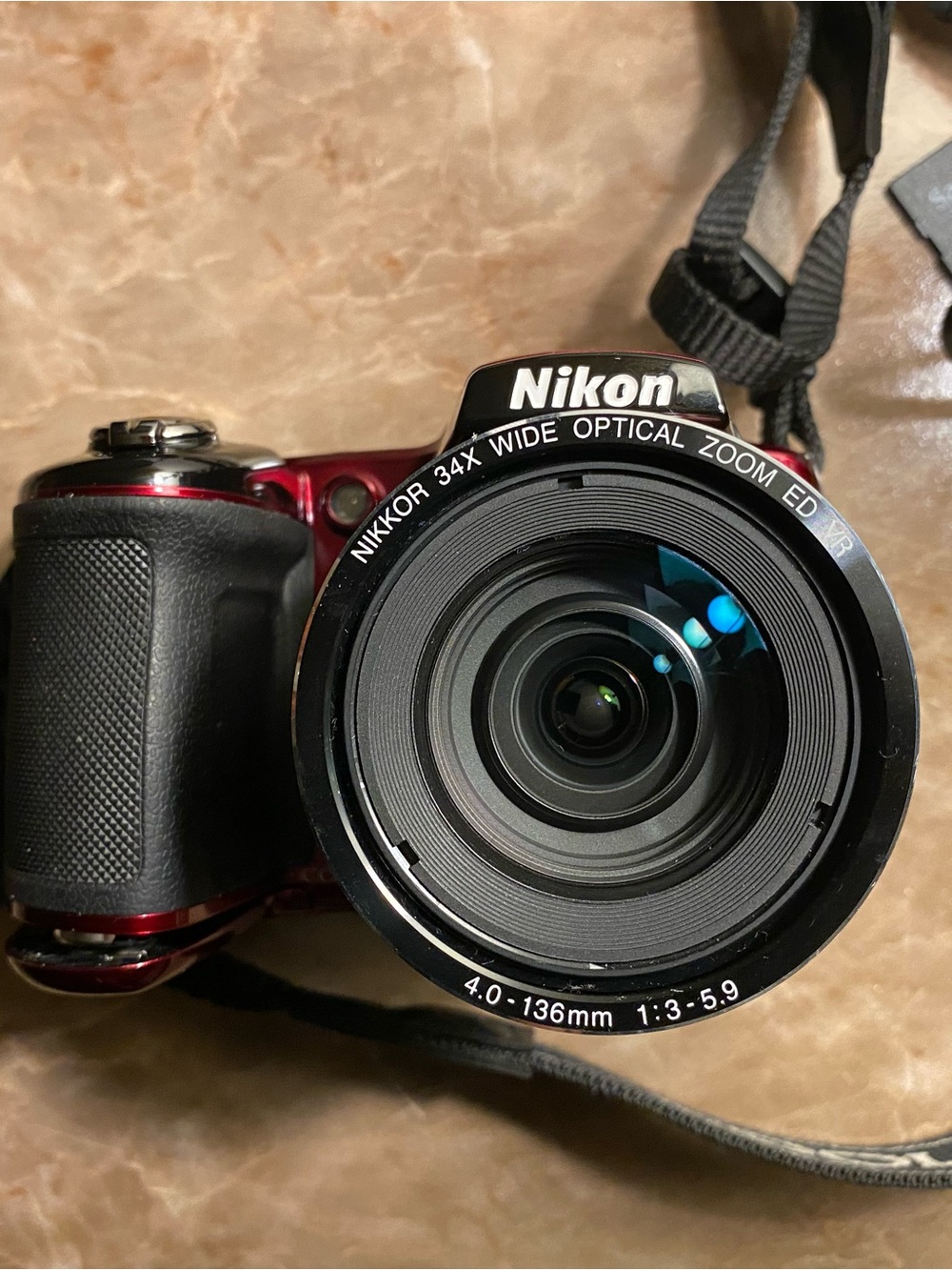 Nikon Coolpix L380 Red Digital Camera with NIKKOR Zoom Lens
